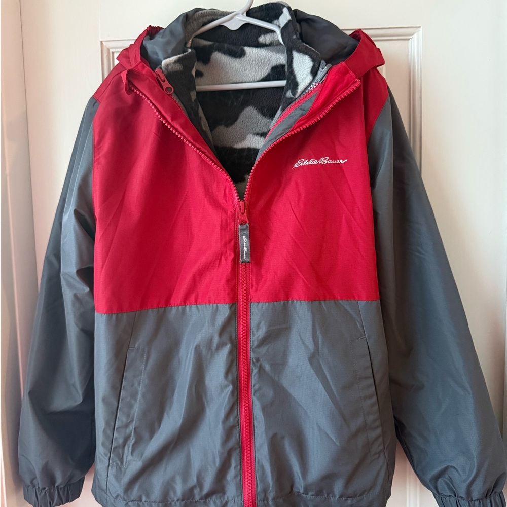 Eddie Bauer Kids Red and Gray Two-in-One Coat